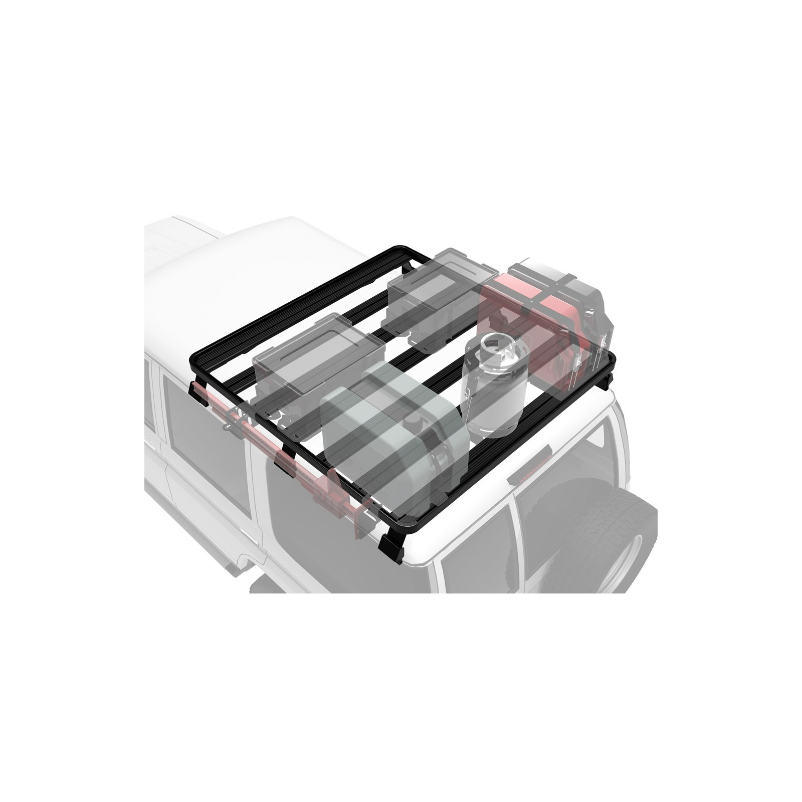 Galerie FRONT RUNNER Slimline II 1345 x 1358 mm Gutter Mount pour Toyota Land Cruiser 71 et 76 • KRTL026L