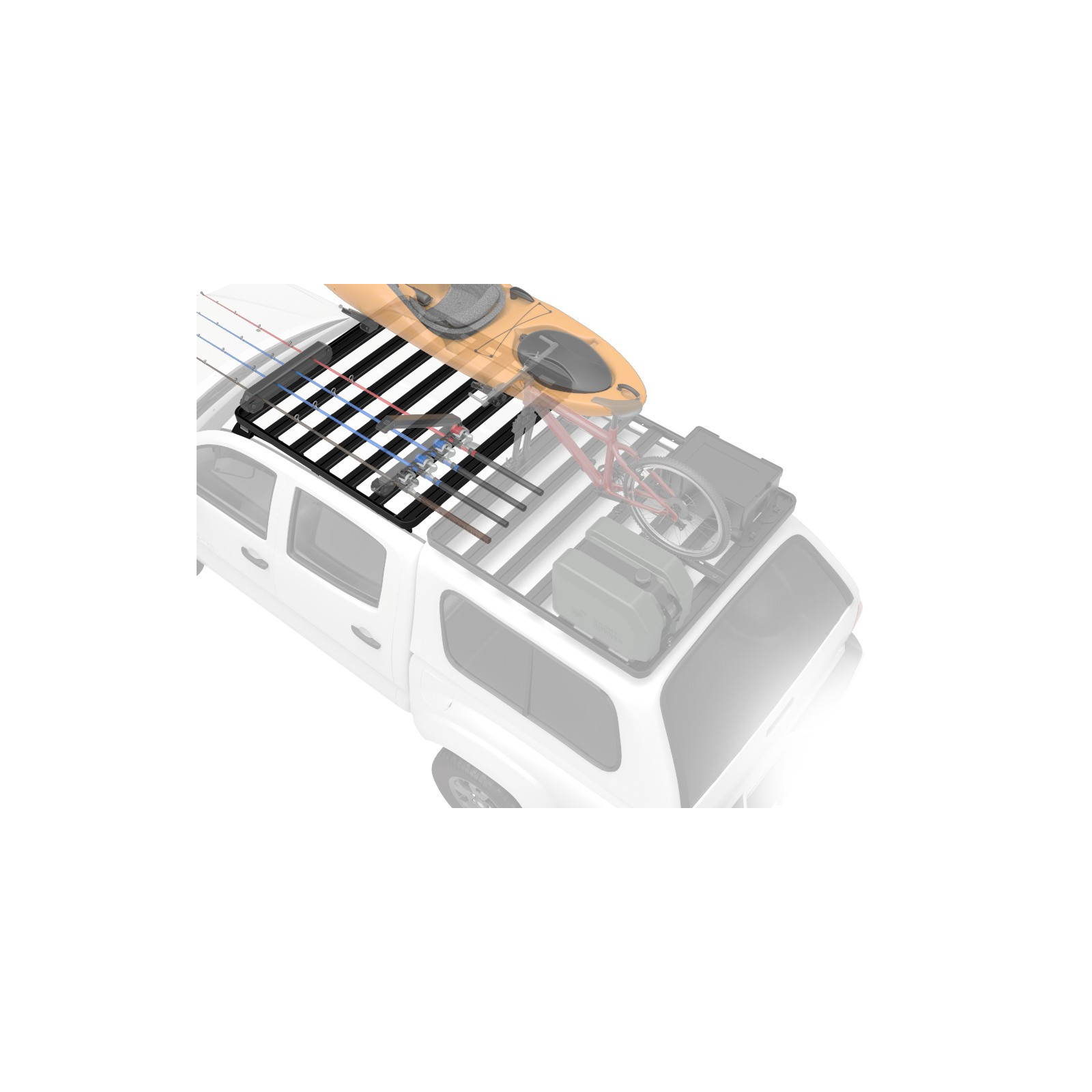 Galerie FRONT RUNNER Slimline II 1425 x 1560 mm Gutter Mount pour Toyota Land Cruiser 79 Double Cab • KRTL030L