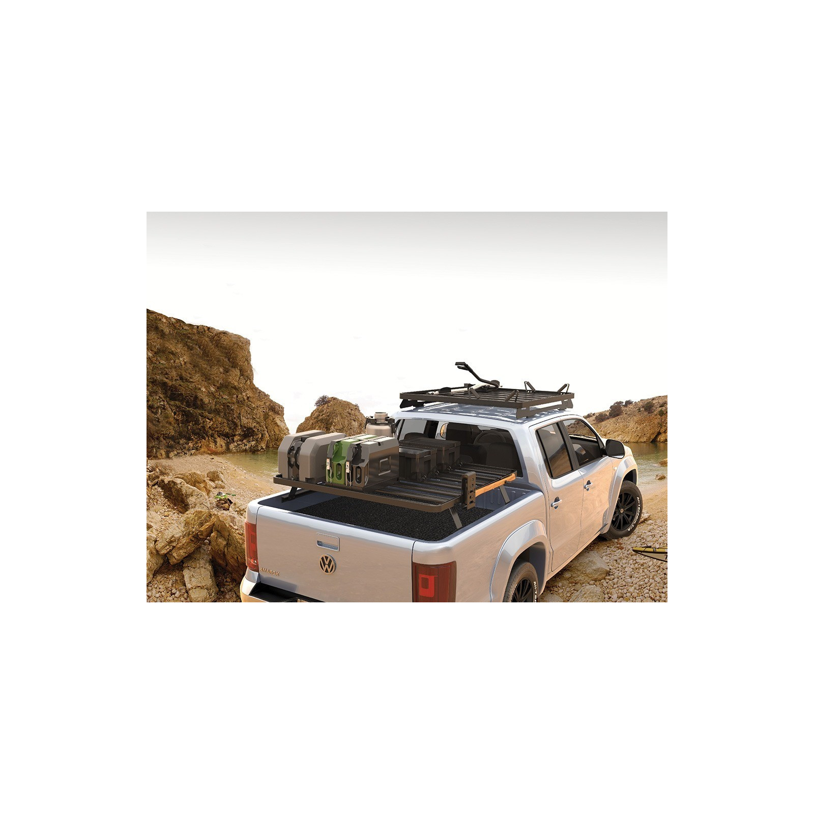 Galerie FRONT RUNNER Slimline II 1255 x 1358 mm Foot Mount pour Volkswagen Amarok • KRVA003T