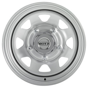 Jante off-road DOTZ DAKAR Silver (argent) 7x16 • 6x139.7 • ET13 • CB110 • Poids 11kg