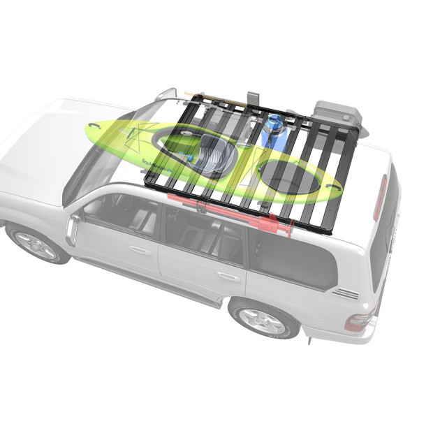 Galerie FRONT RUNNER Slimline II 1345 x 1964 mm Foot Mount pour Toyota Land Cruiser 100 • KRTL029T