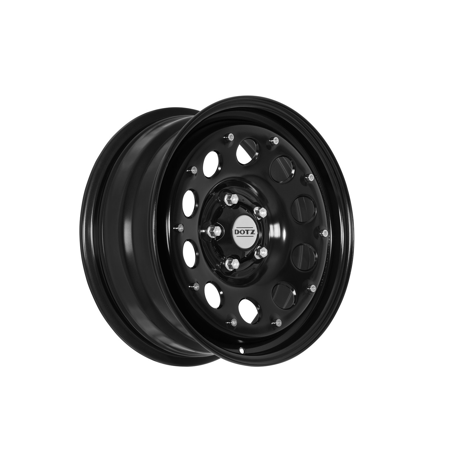 Jante off-road DOTZ MODULAR Beadlock Black (noir) 7x17 • 5x120 • ET35 • CB65.1 • Cache moyeu inclus • Poids 12kg 