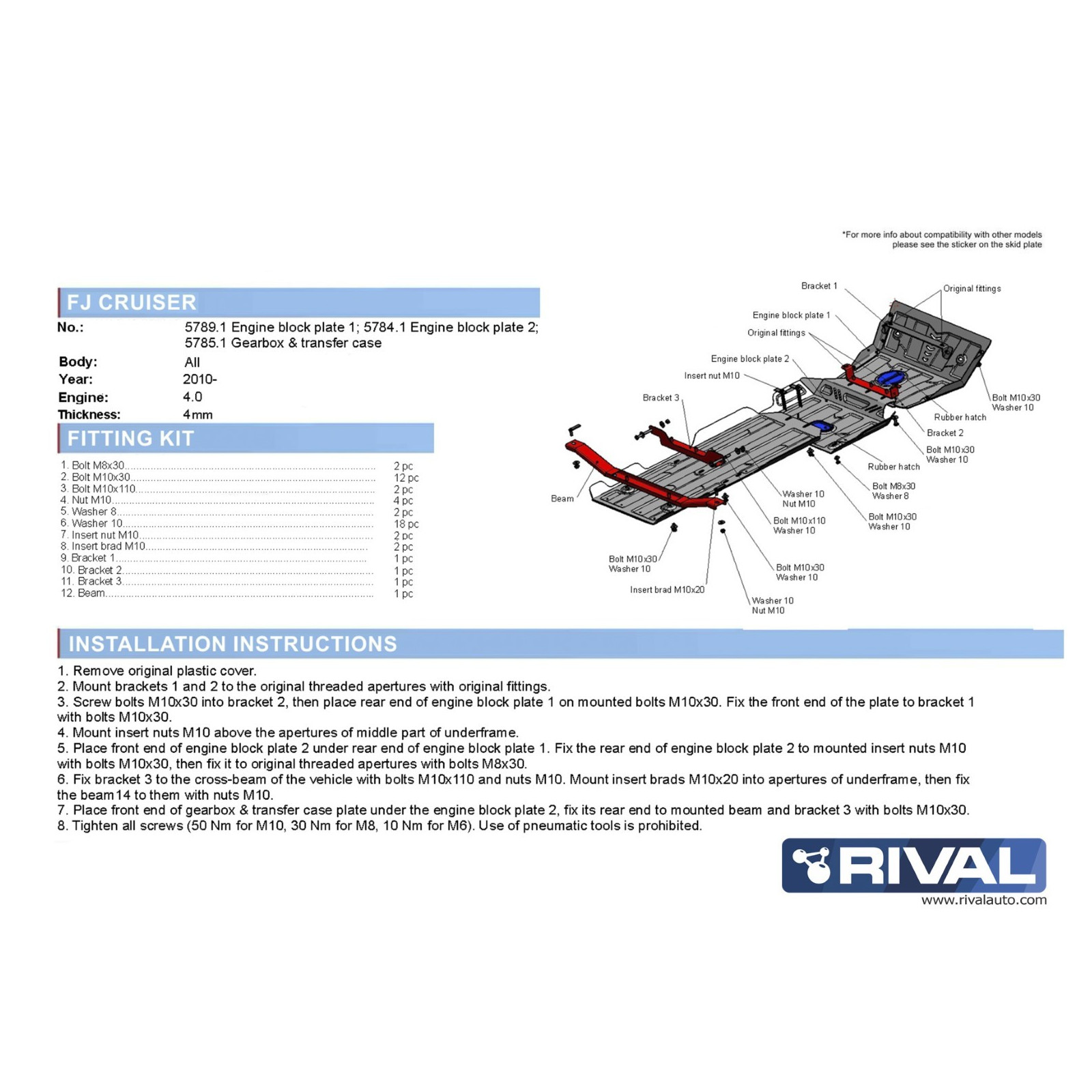 Protection moteur (ski 1/2) RIVAL 2333.5789.1 