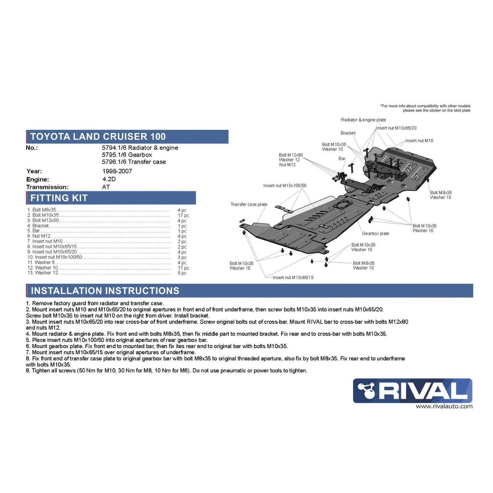 Protection boite de vitesse RIVAL 2333.5795.1.6 
