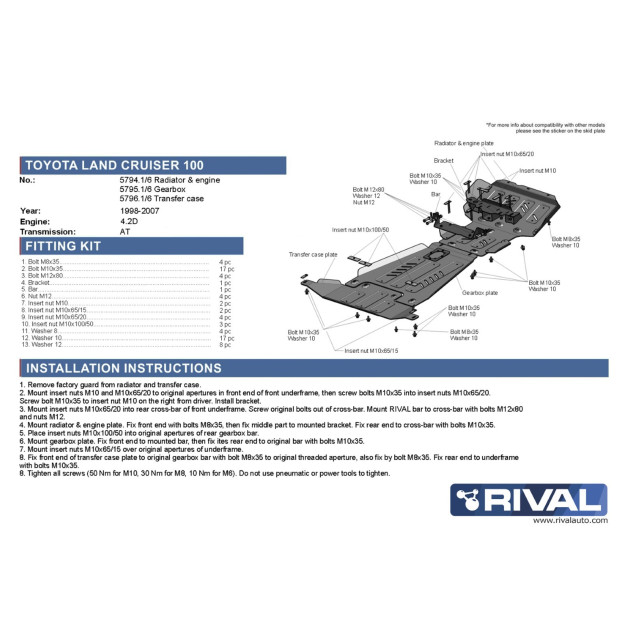 Protection boite de transfert RIVAL 2333.5796.1.6 